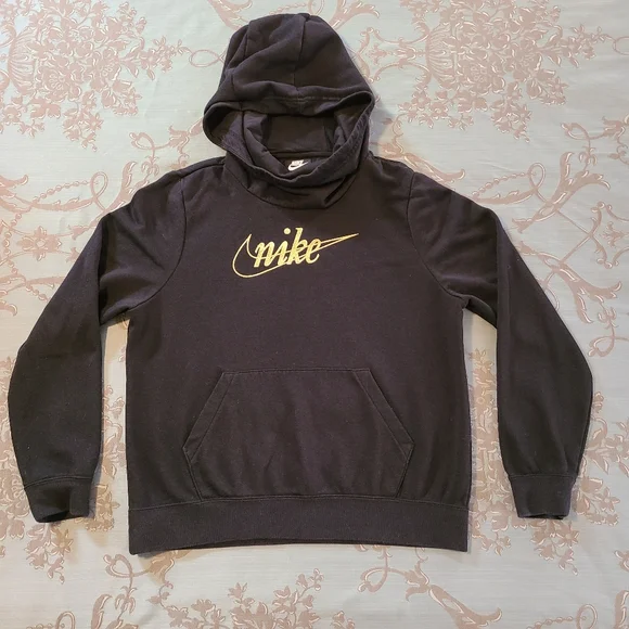 Nike Tops Nike Sportswear Funnel Neck Glitter Swoosh Hoodie
